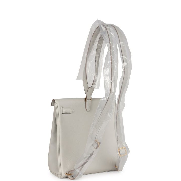 Hermes Kelly Ado II Backpack Gris Perle Evercolor Gold Hardware