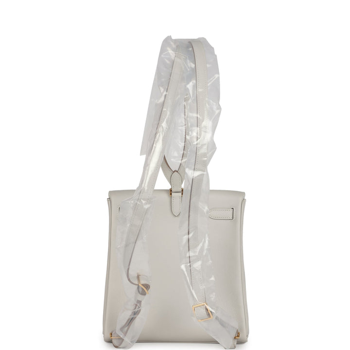 Hermes Kelly Ado II Backpack Gris Perle Evercolor Gold Hardware
