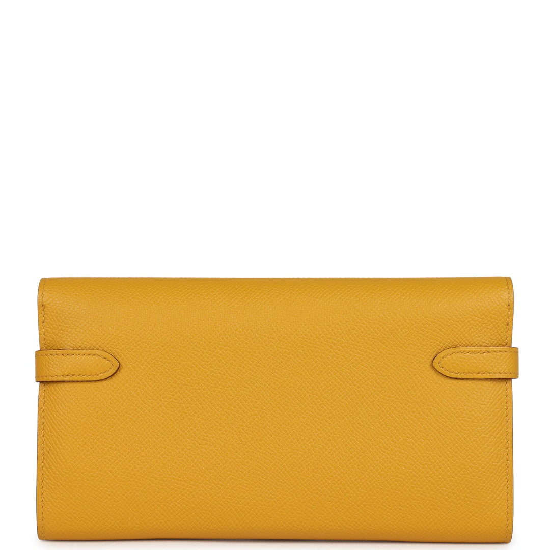Hermes Kelly Long Wallet Jaune Ambre Epsom Gold Hardware