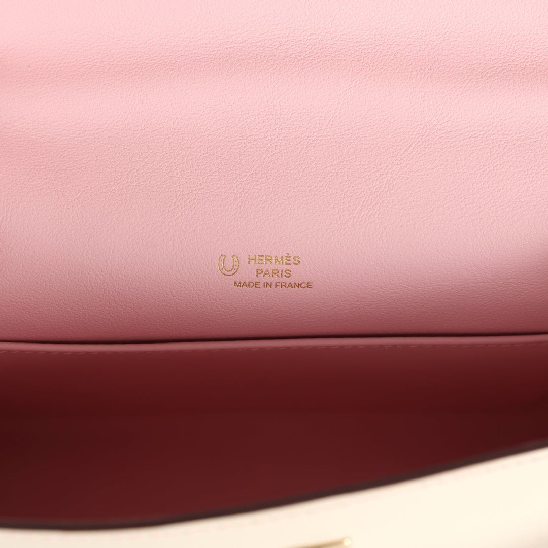 Hermes Special Order (HSS) Kelly Pochette Nata and Rose Sakura Swift Permabrass Hardware