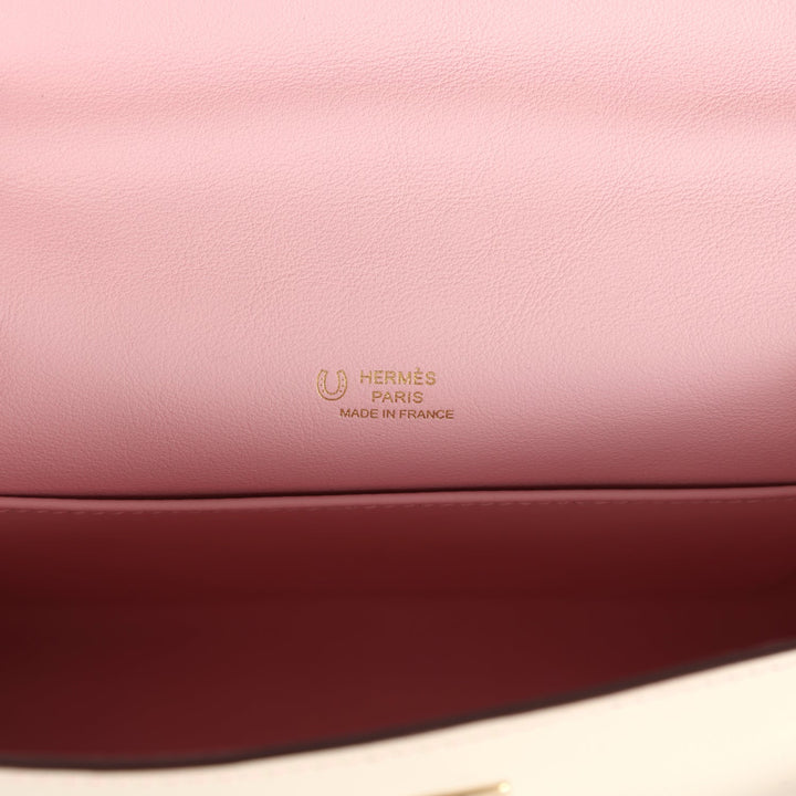 Hermes Special Order (HSS) Kelly Pochette Nata and Rose Sakura Swift Permabrass Hardware