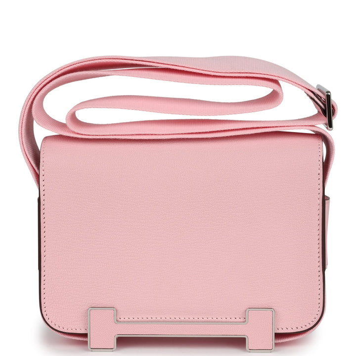 Hermes Geta Rose Sakura Verso Chevre Mysore Palladium Hardware