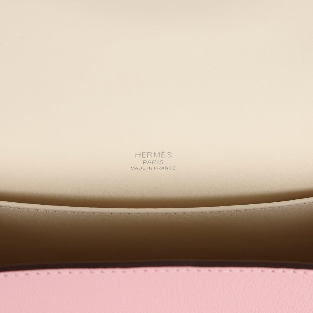 Hermes Geta Rose Sakura Verso Chevre Mysore Palladium Hardware