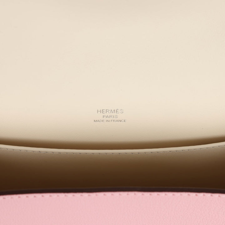 Hermes Geta Rose Sakura Verso Chevre Mysore Palladium Hardware