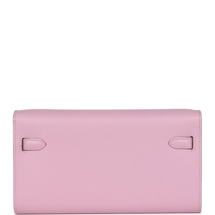 Hermes Kelly Wallet To Go Mauve Sylvestre Epsom Palladium Hardware
