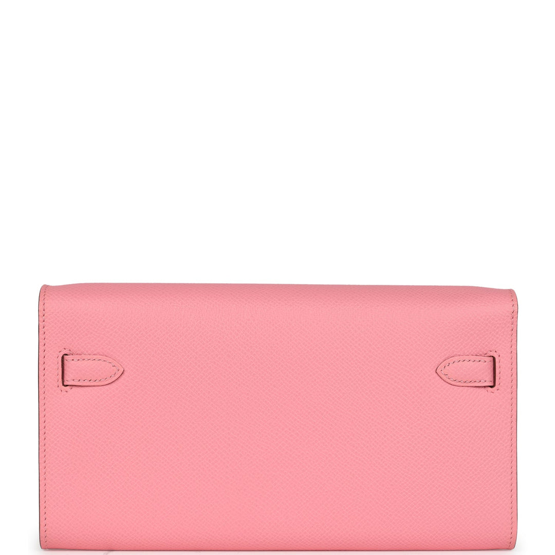 Hermes Kelly Wallet To Go Rose Confetti Epsom Palladium Hardware