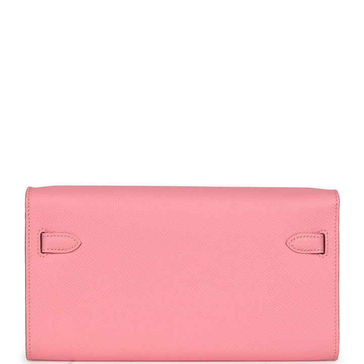Hermes Kelly Wallet To Go Rose Confetti Epsom Palladium Hardware