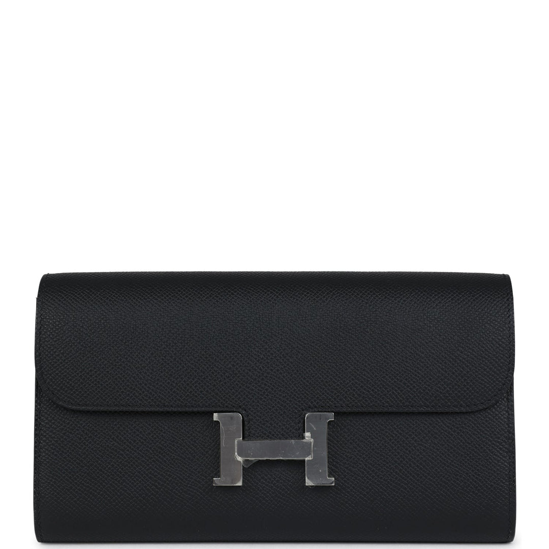 Hermes Constance Wallet To Go Black Epsom Palladium Hardware