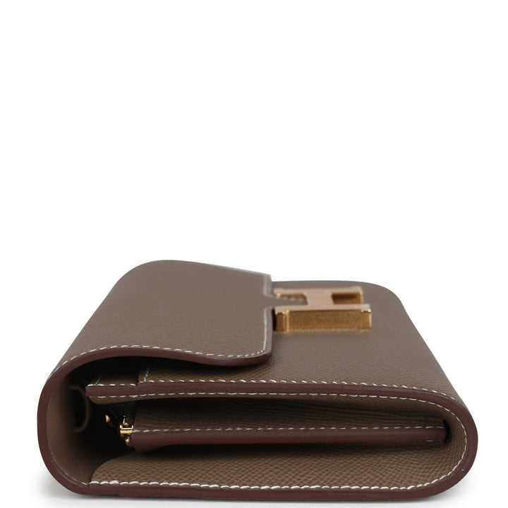Hermes Constance Wallet To Go Etoupe Epsom Gold Hardware