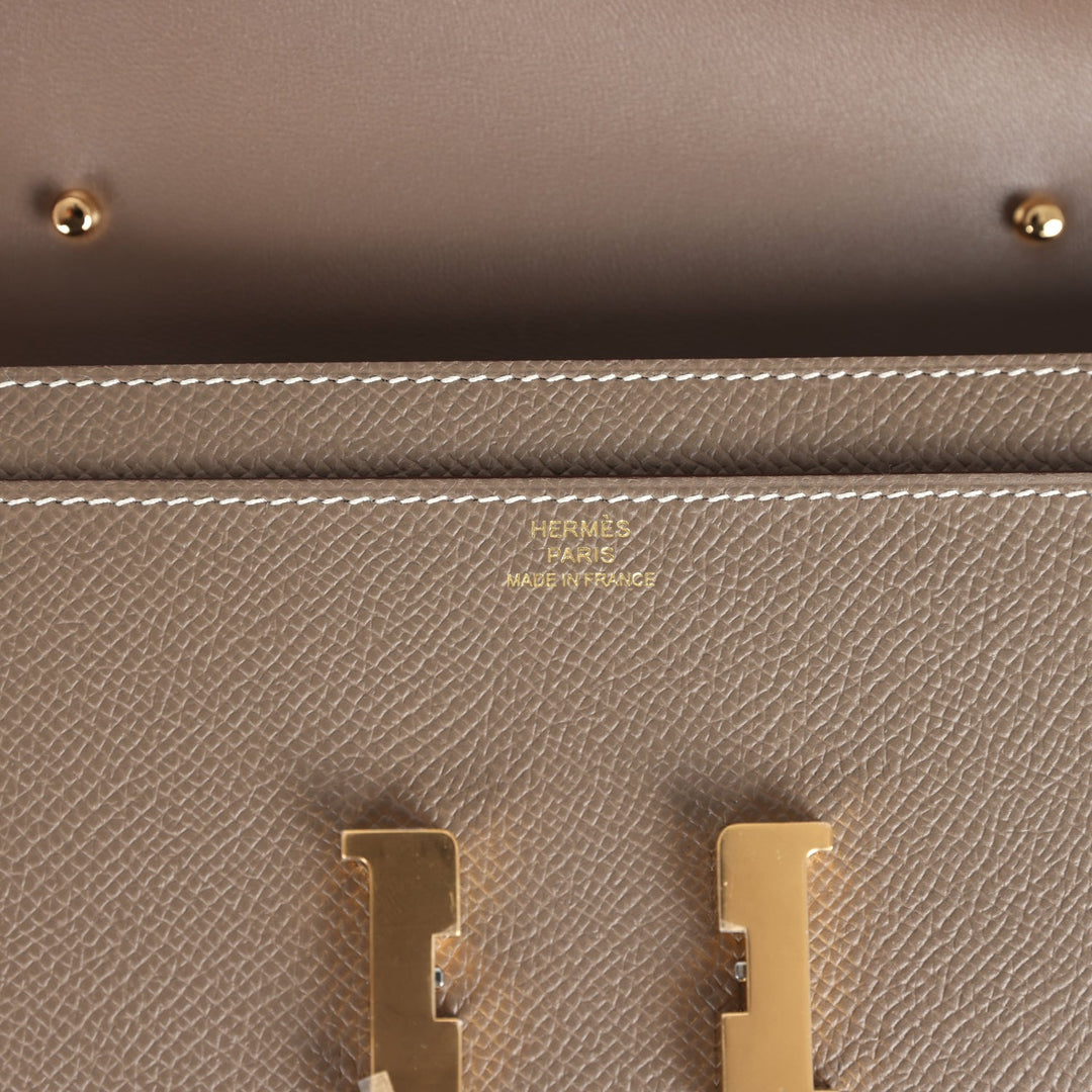 Hermes Constance Wallet To Go Etoupe Epsom Gold Hardware