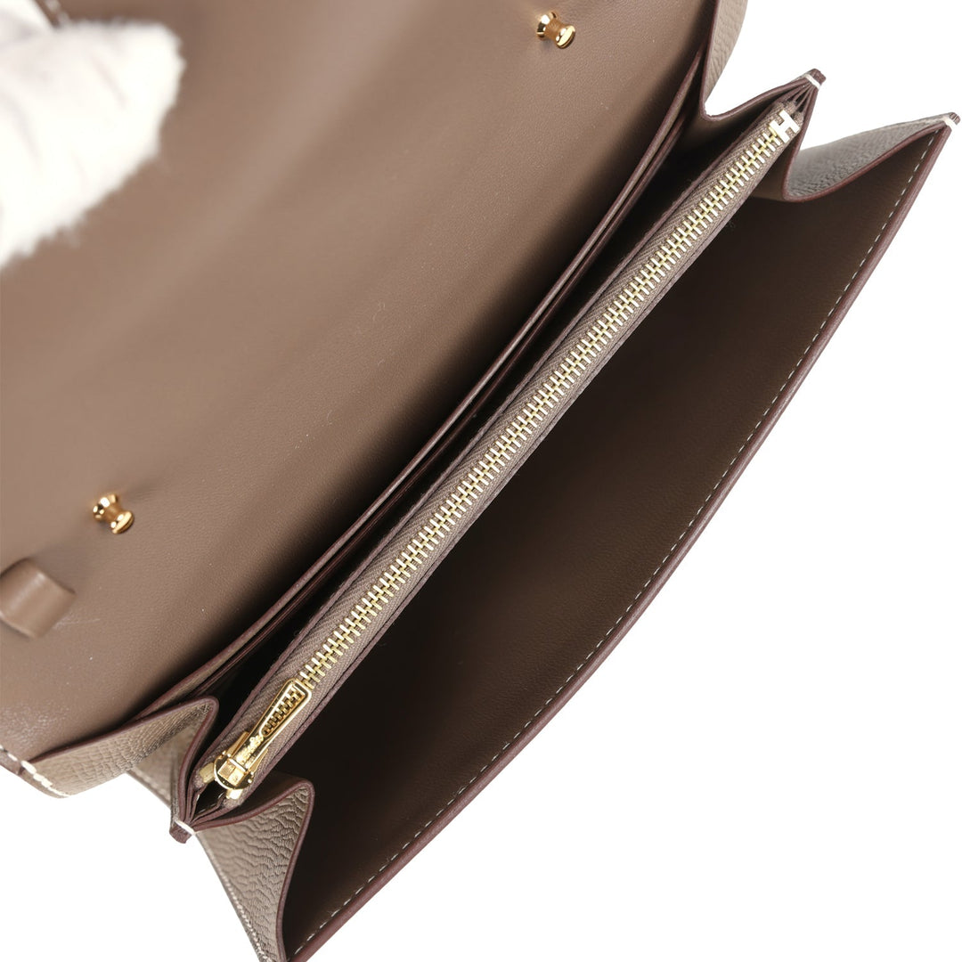 Hermes Constance Wallet To Go Etoupe Epsom Gold Hardware