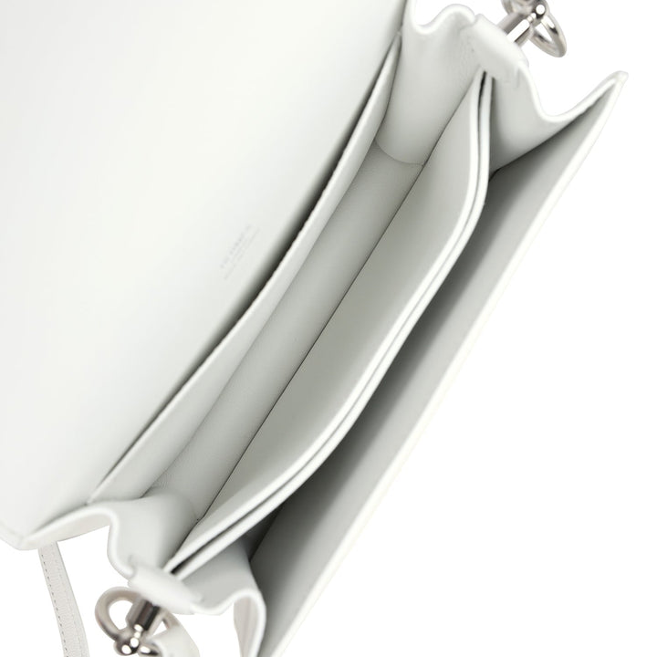 Hermes Mini Roulis White Evercolor Palladium Hardware