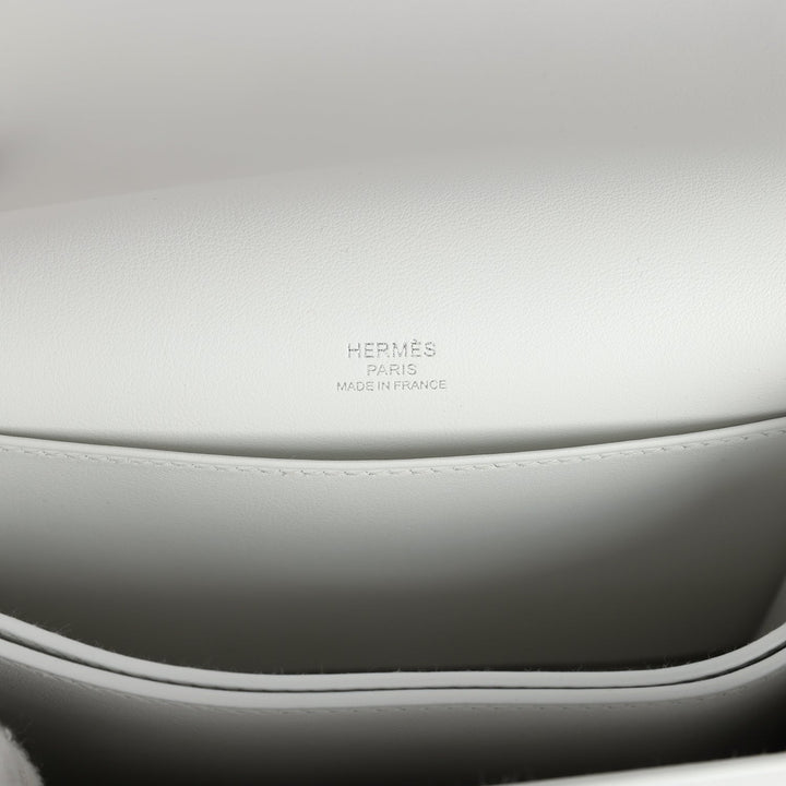 Hermes Mini Roulis White Evercolor Palladium Hardware
