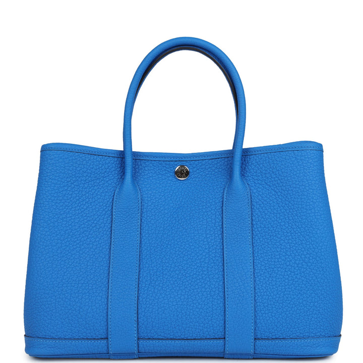 Hermes Garden Party 30 Bleu Hydra Negonda Palladium Hardware