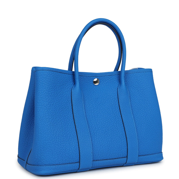 Hermes Garden Party 30 Bleu Hydra Negonda Palladium Hardware