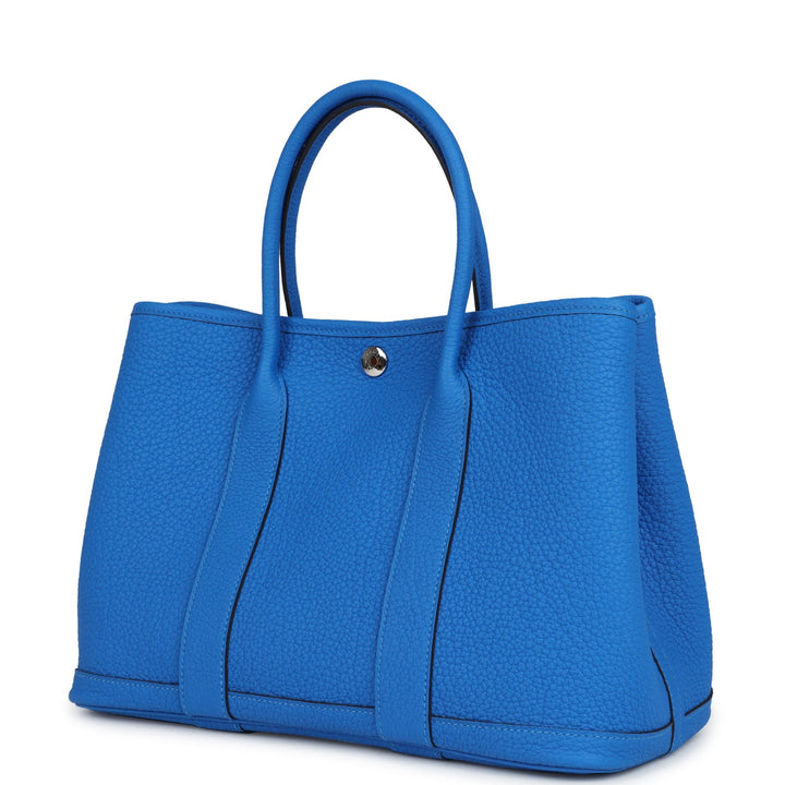 Hermes Garden Party 30 Bleu Hydra Negonda Palladium Hardware