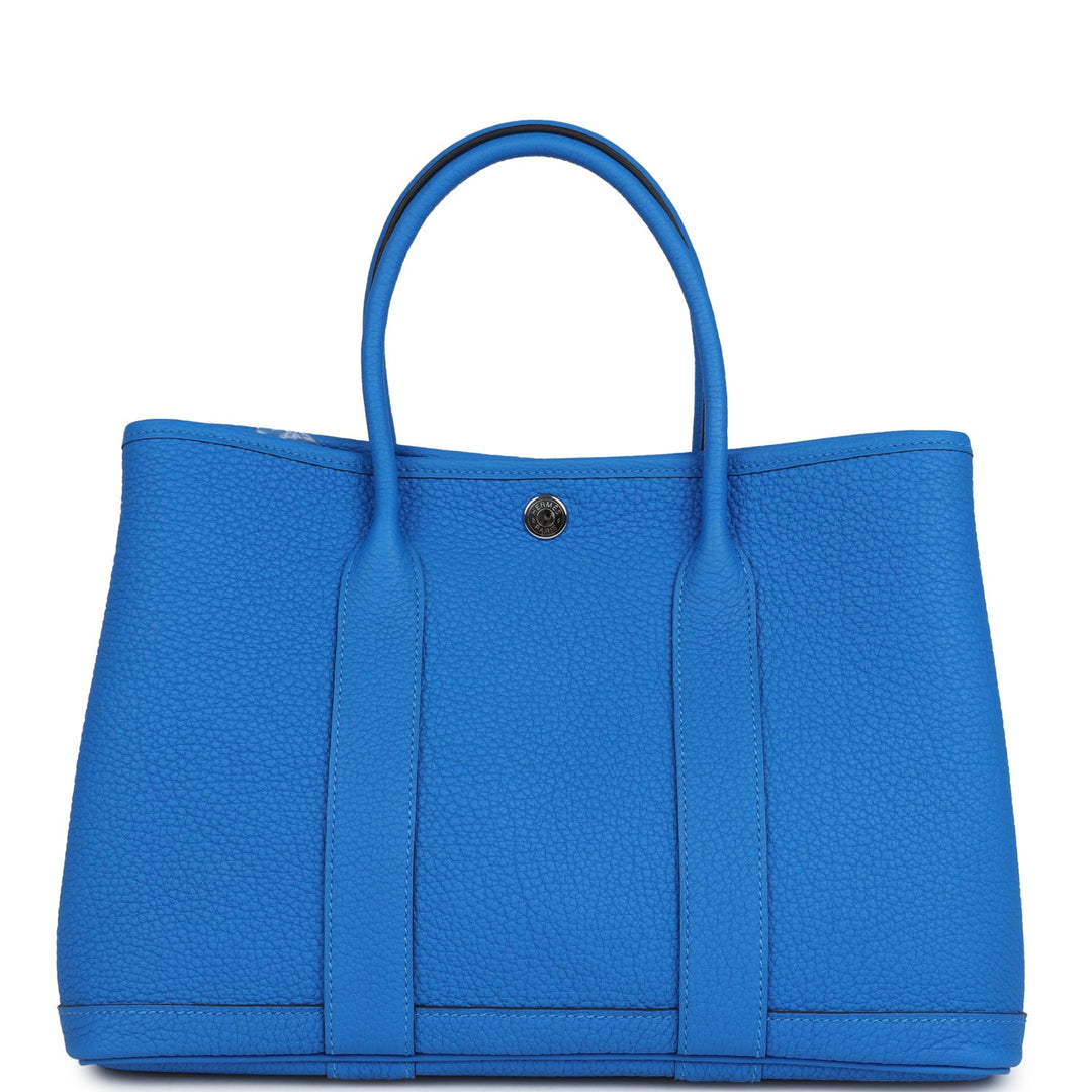 Hermes Garden Party 30 Bleu Hydra Negonda Palladium Hardware