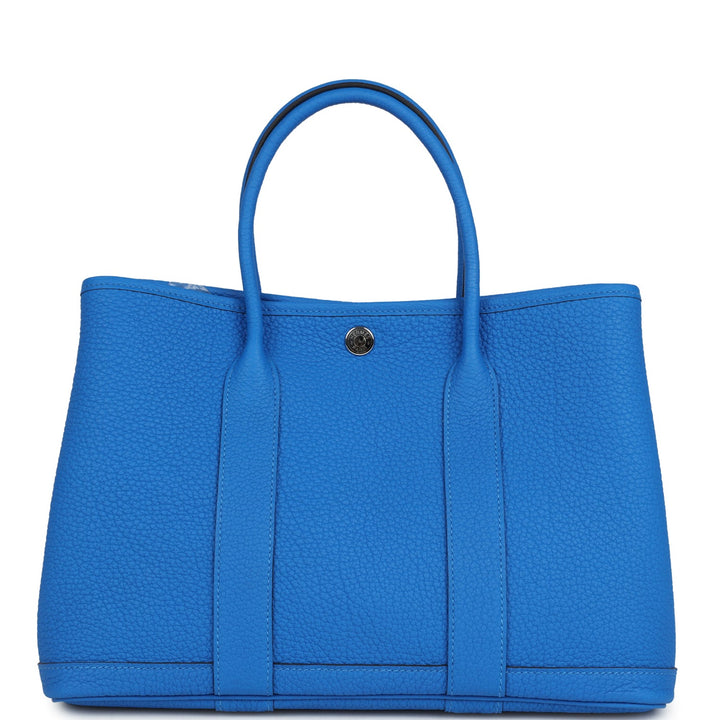 Hermes Garden Party 30 Bleu Hydra Negonda Palladium Hardware