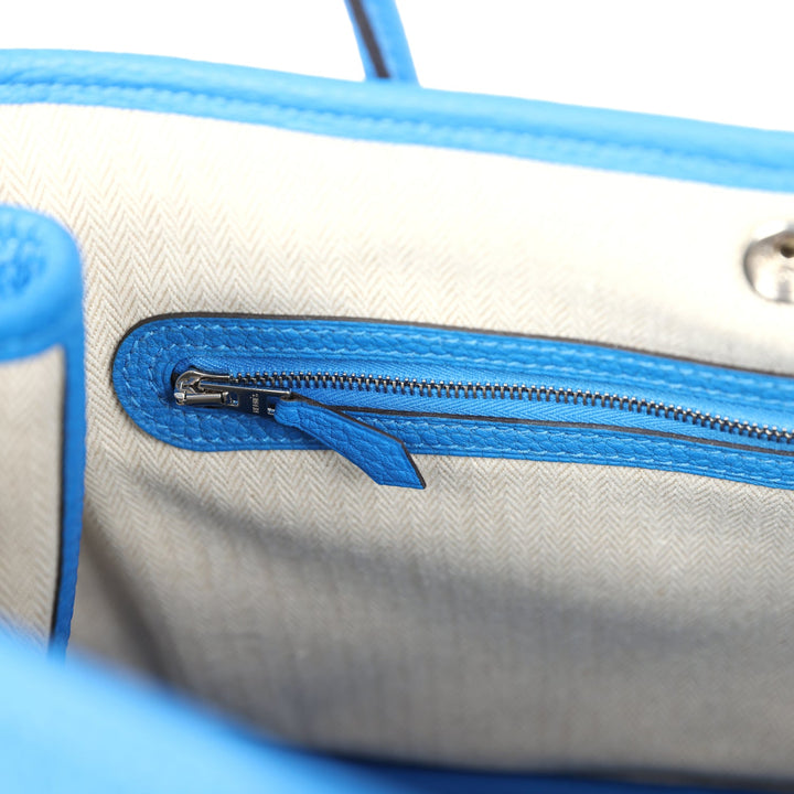 Hermes Garden Party 30 Bleu Hydra Negonda Palladium Hardware