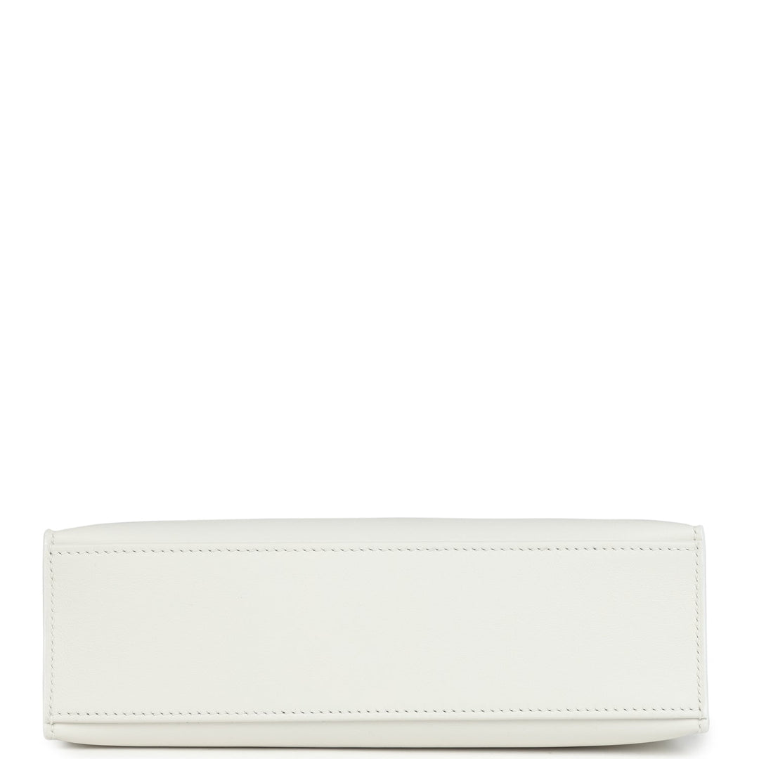 Hermes Kelly Pochette White Swift Gold Hardware