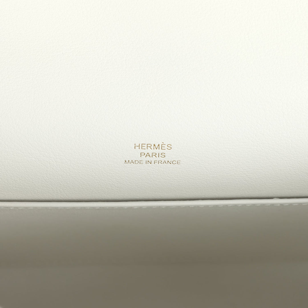 Hermes Kelly Pochette White Swift Gold Hardware