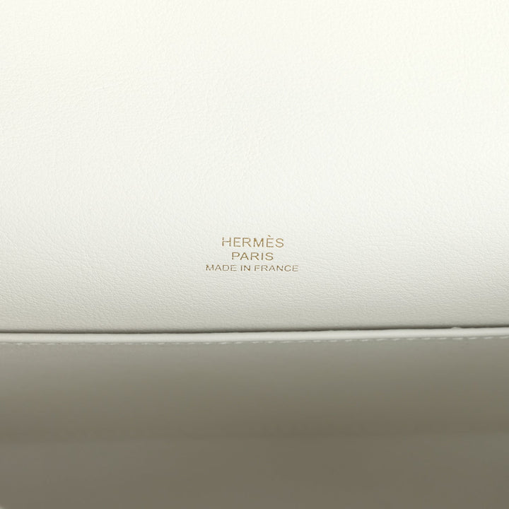 Hermes Kelly Pochette White Swift Gold Hardware