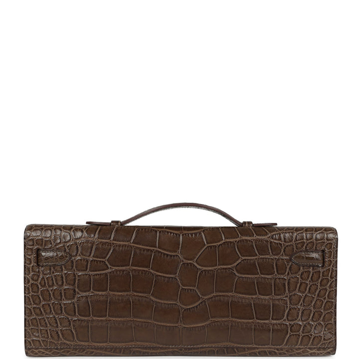 Hermes Kelly Cut Gris Elephant Matte Alligator Palladium Hardware