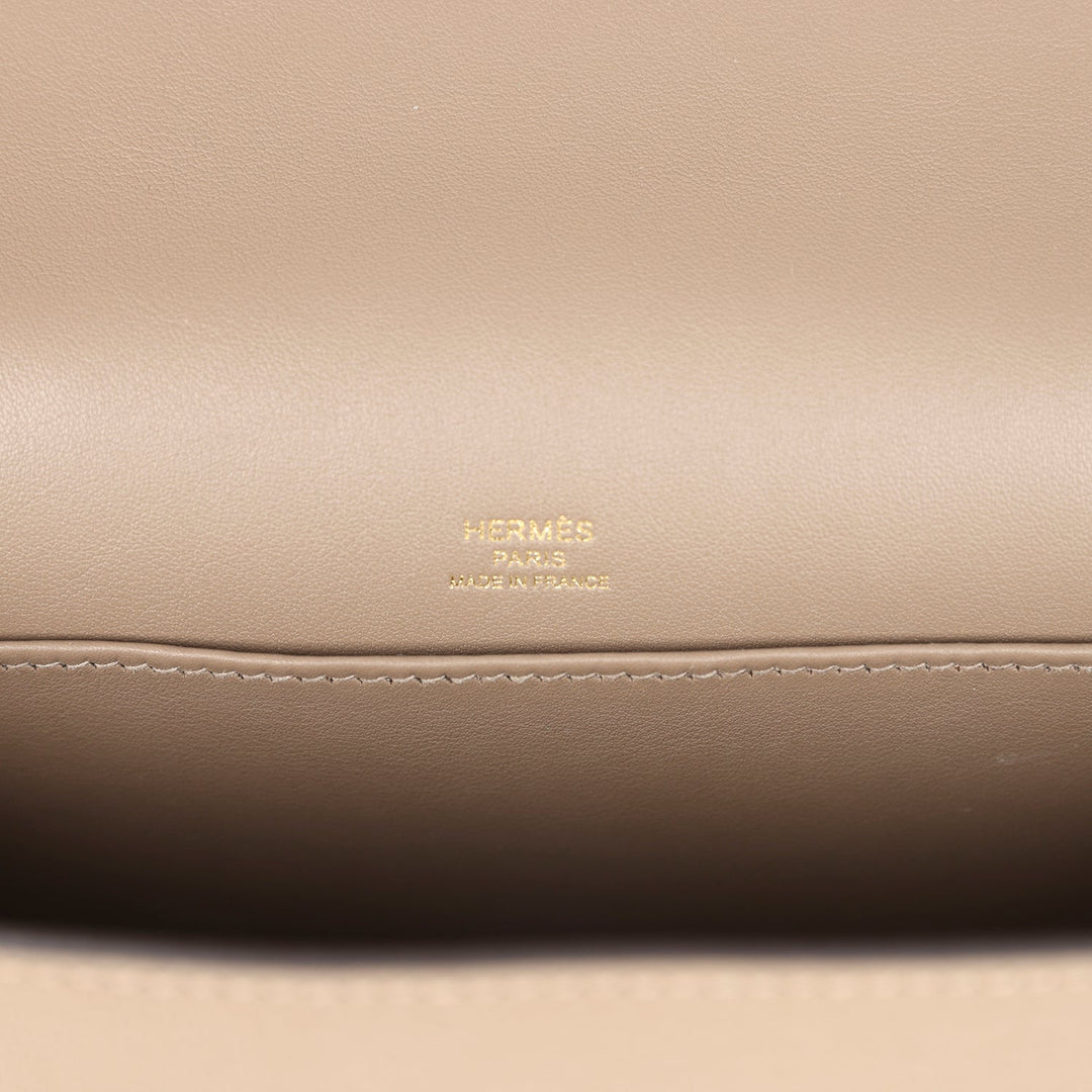Hermes Geta Etoupe Chevre Mysore Gold Hardware