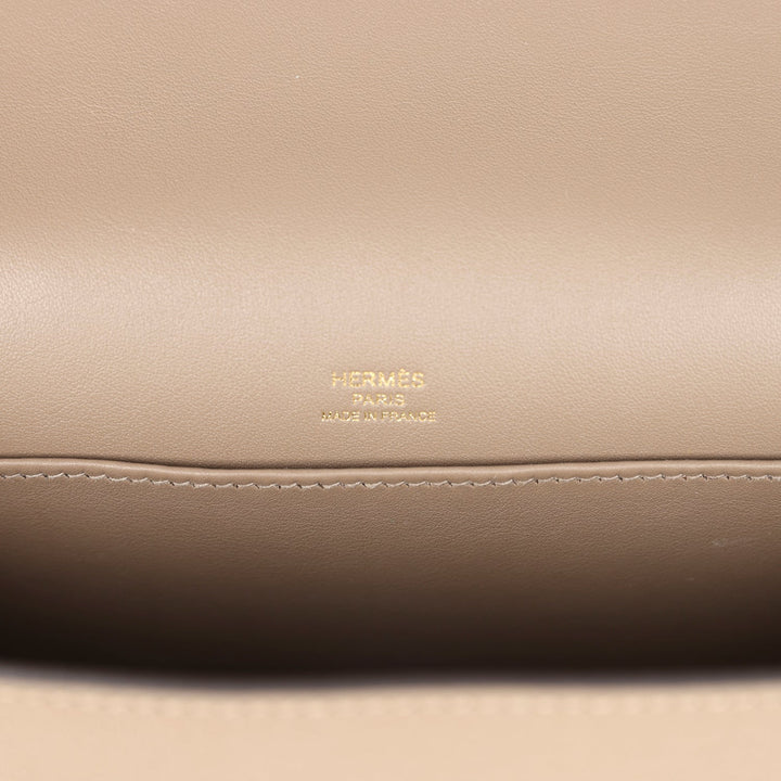 Hermes Geta Etoupe Chevre Mysore Gold Hardware