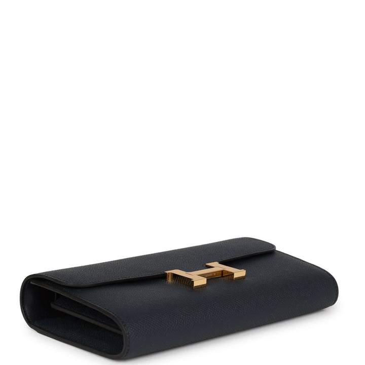 Top quality Hermes Constance To Go Wallet Bleu Indigo Epsom Gold Hardware