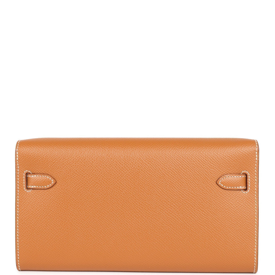 Top quality Hermes Kelly Wallet To Go Gold Epsom Palladium Hardware