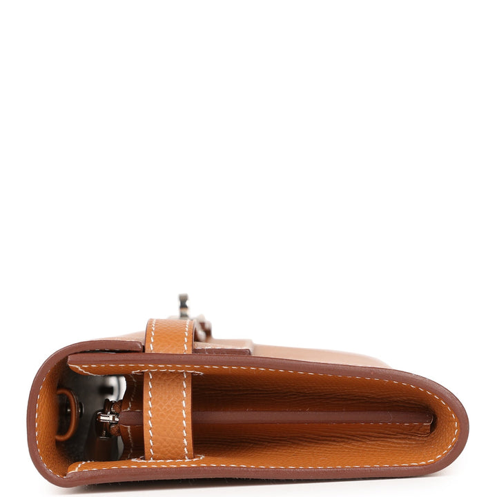 Top quality Hermes Kelly Wallet To Go Gold Epsom Palladium Hardware