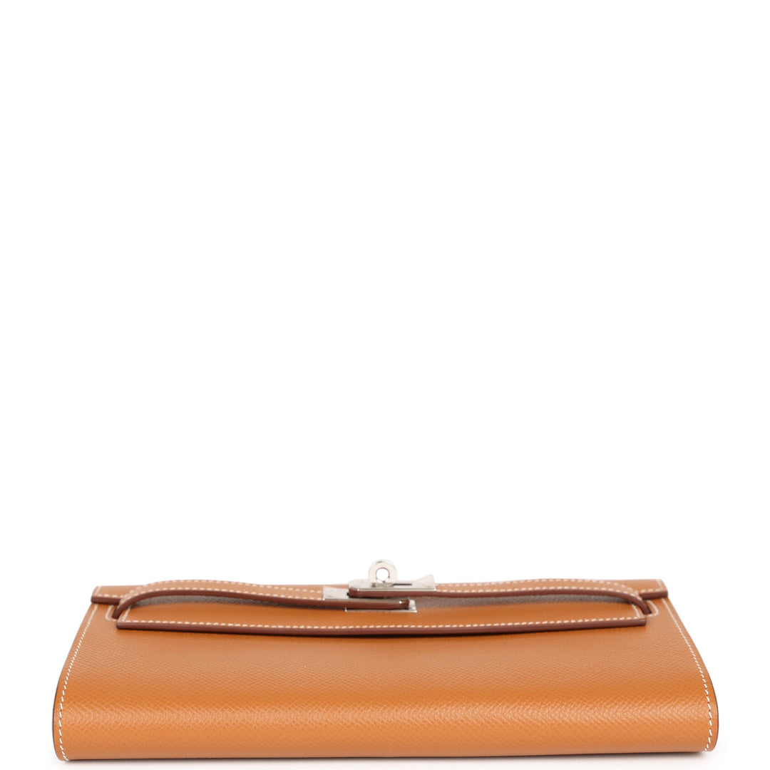Top quality Hermes Kelly Wallet To Go Gold Epsom Palladium Hardware