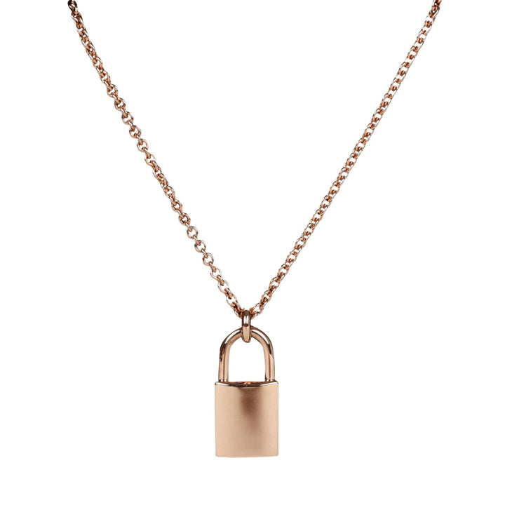 Top quality Hermes 18k Rose Gold Amulettes Cadenas Pendant Necklace