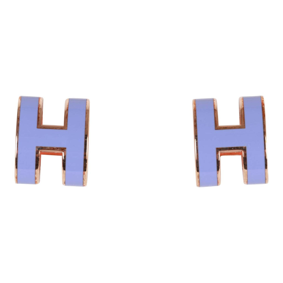 Top quality Hermes Lilac Enamel Mini Pop H Earrings