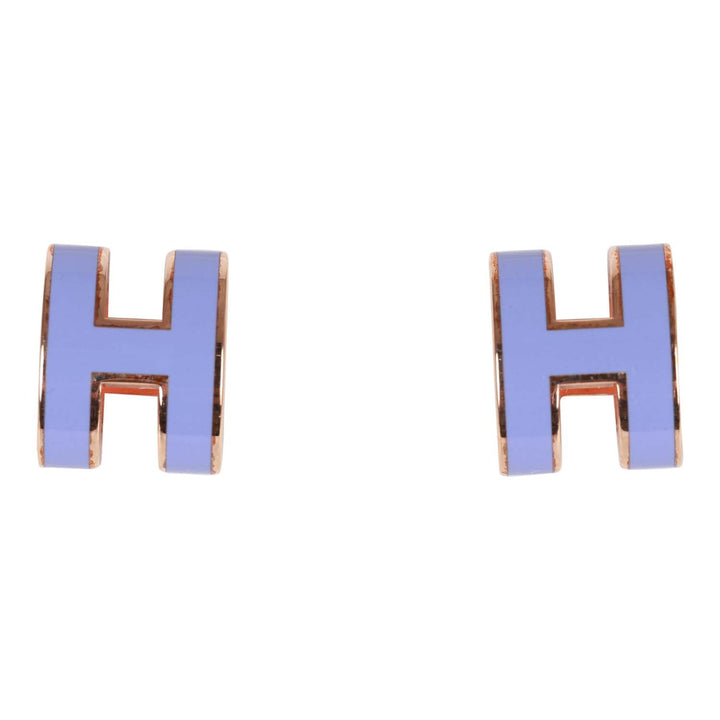 Top quality Hermes Lilac Enamel Mini Pop H Earrings