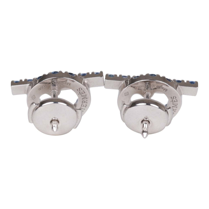 Top quality Hermes 18k Sapphire Finesse Earrings White Gold