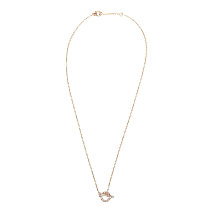 Top quality Hermes 18k Rose Gold San Coloris Diamond Finesse Pendant Necklace