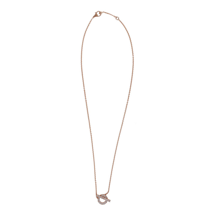 Top quality Hermes 18k Rose Gold San Coloris Diamond Finesse Pendant Necklace