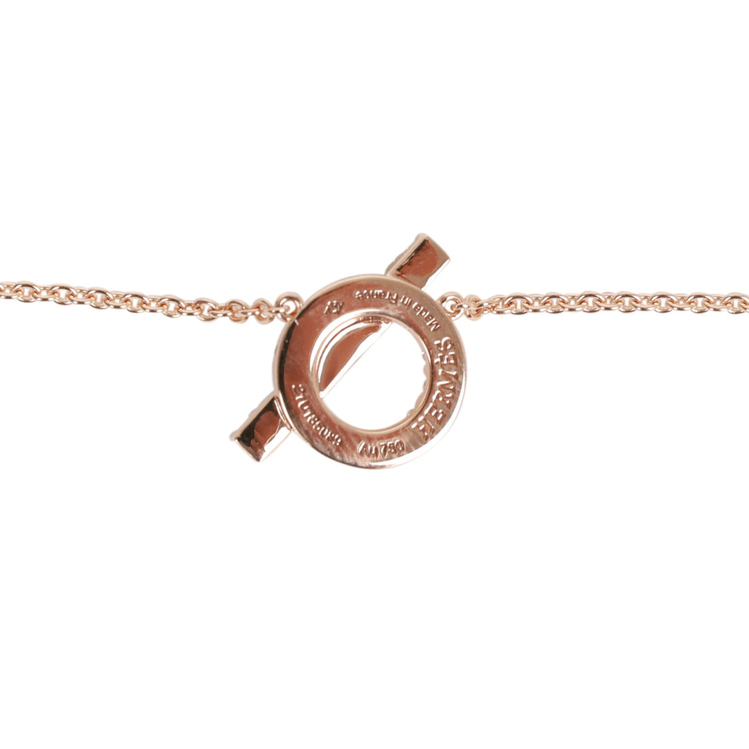 Top quality Hermes 18k Rose Gold San Coloris Diamond Finesse Pendant Necklace