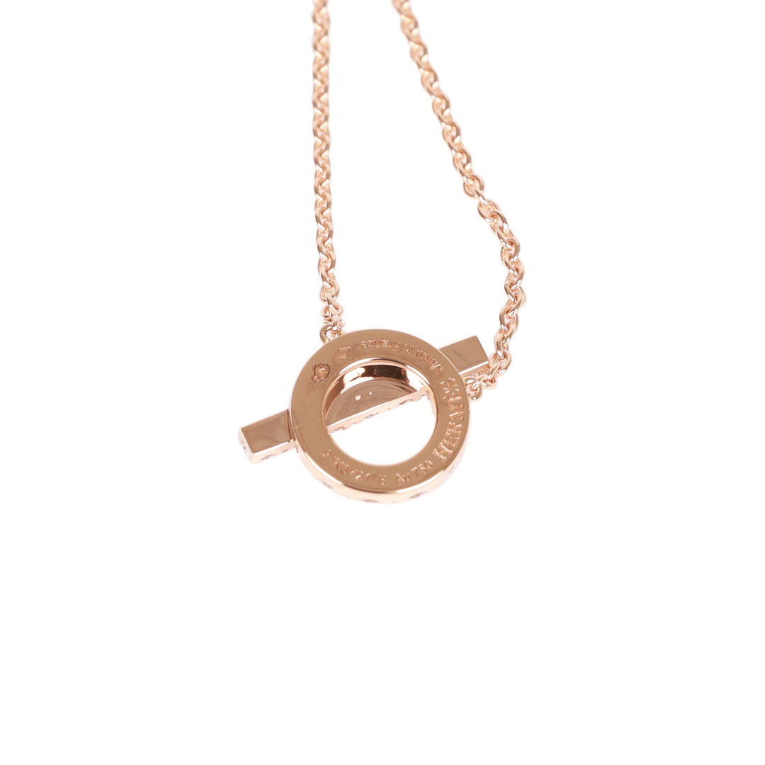 Top quality Hermes 18k Rose Gold Diamond Finesse Pendant Bracelet