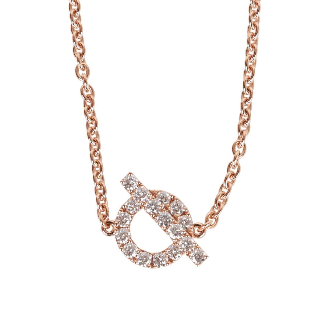 Top quality Hermes 18k Rose Gold Diamond Finesse Pendant Bracelet