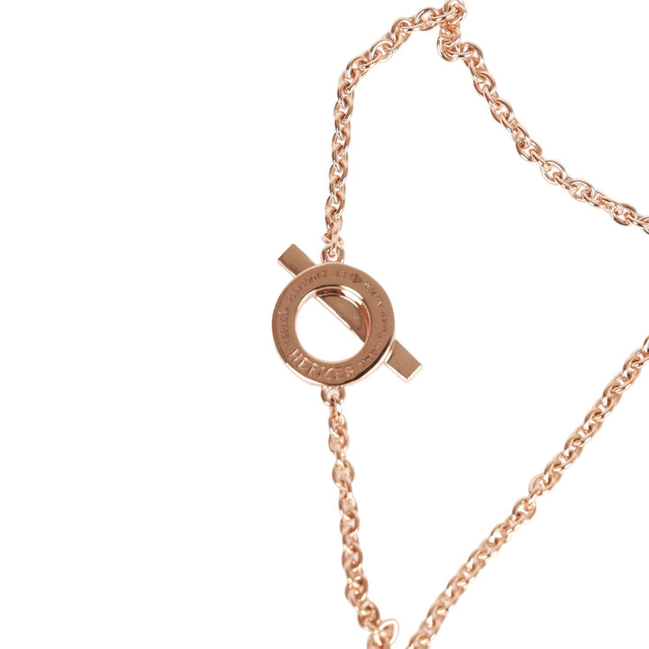 Top quality Hermes 18k Rose Gold Diamond Finesse Pendant Bracelet