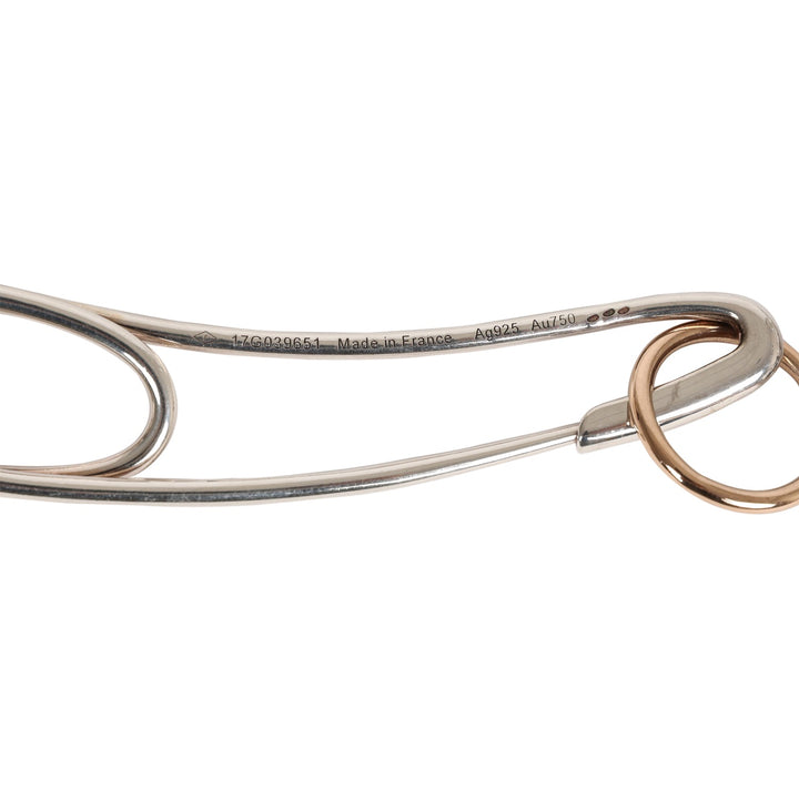 Top quality Hermes Silver and Rose Gold Chain D'ancre Punk Long Double Necklace