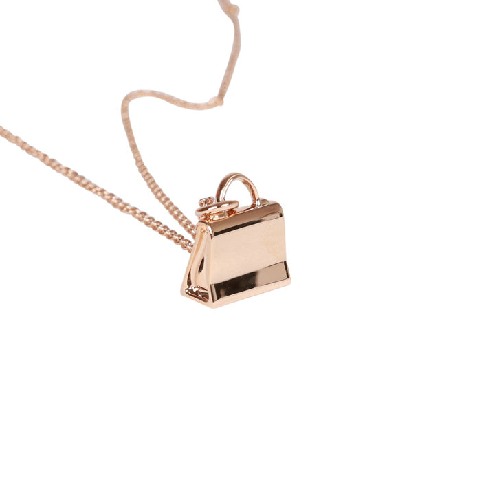 Top quality Hermes 18k Rose Gold Diamond Kelly Amulettes Pendant Necklace