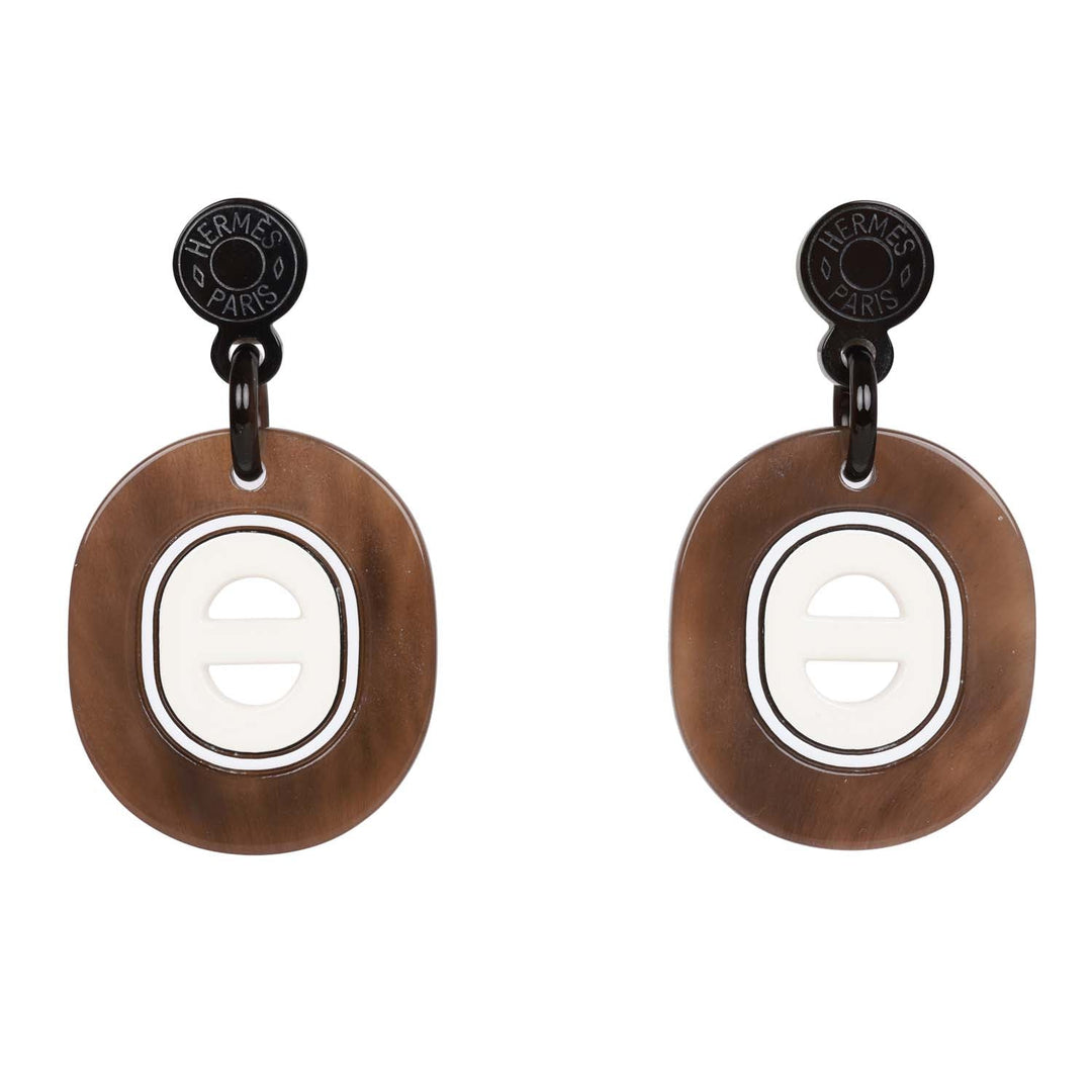 Top quality Hermes Buffalo Horn Drop Earrings