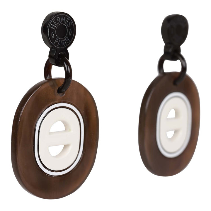Top quality Hermes Buffalo Horn Drop Earrings