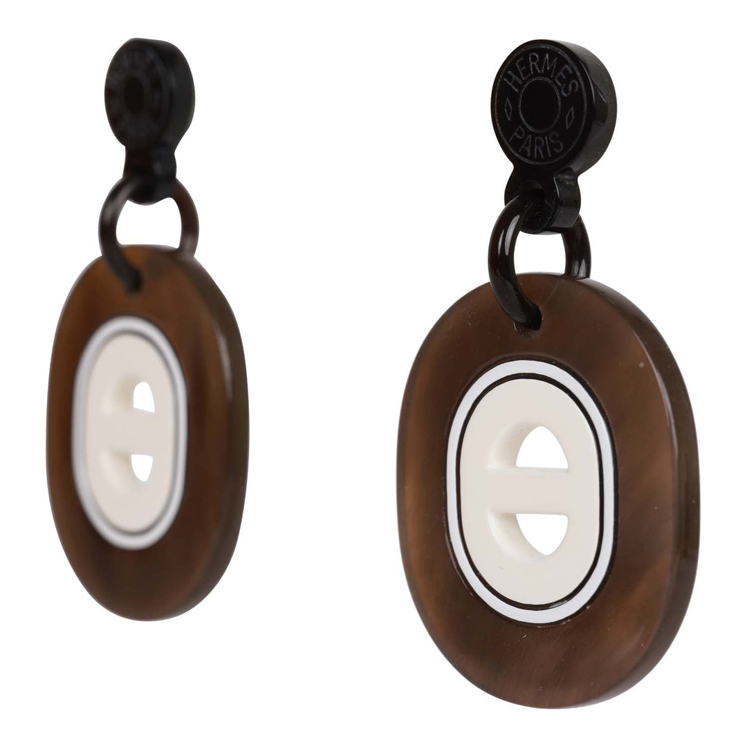 Top quality Hermes Buffalo Horn Drop Earrings