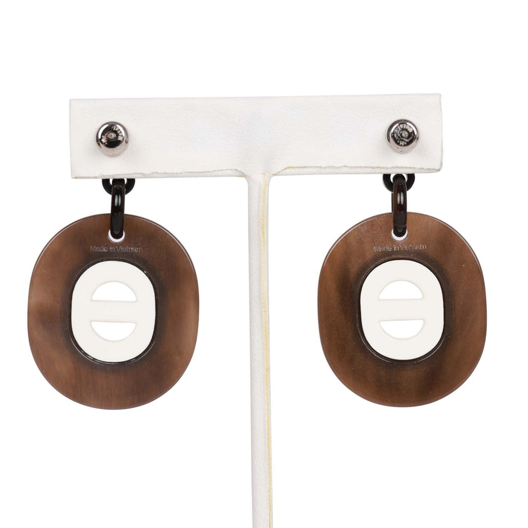 Top quality Hermes Buffalo Horn Drop Earrings
