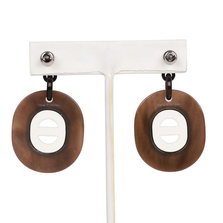 Top quality Hermes Buffalo Horn Drop Earrings